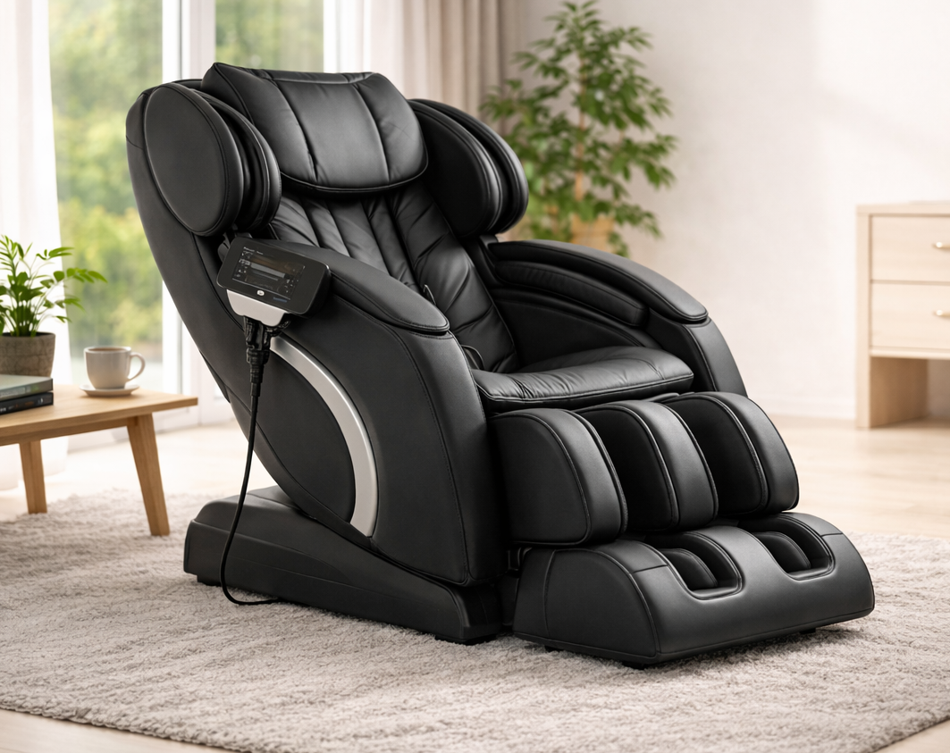 sort massagestol i dagligstue